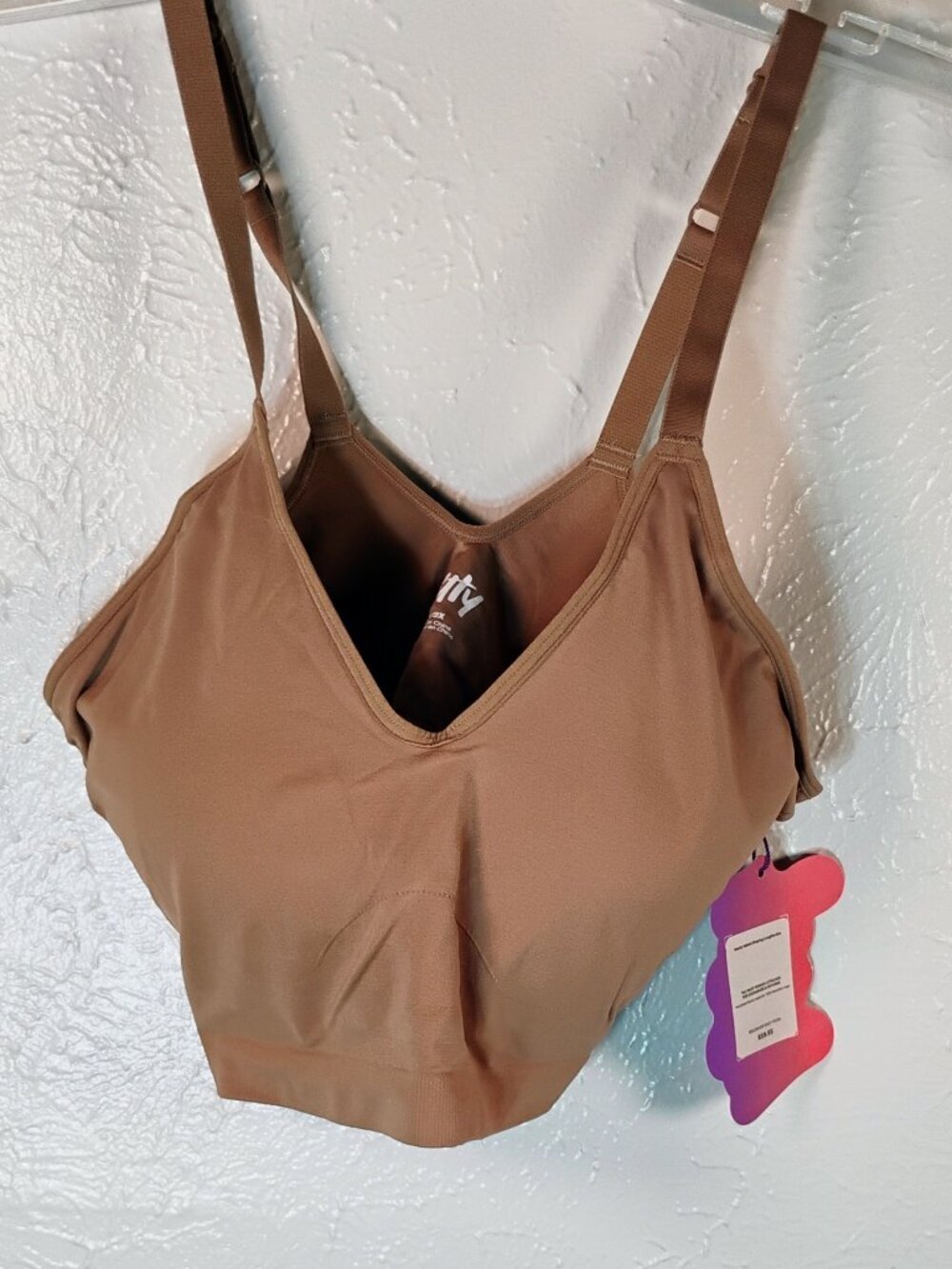 Fabletics Nearly Naked Shapewear Plunge Bra "Yitty" Line Taupe Size 1x/2x